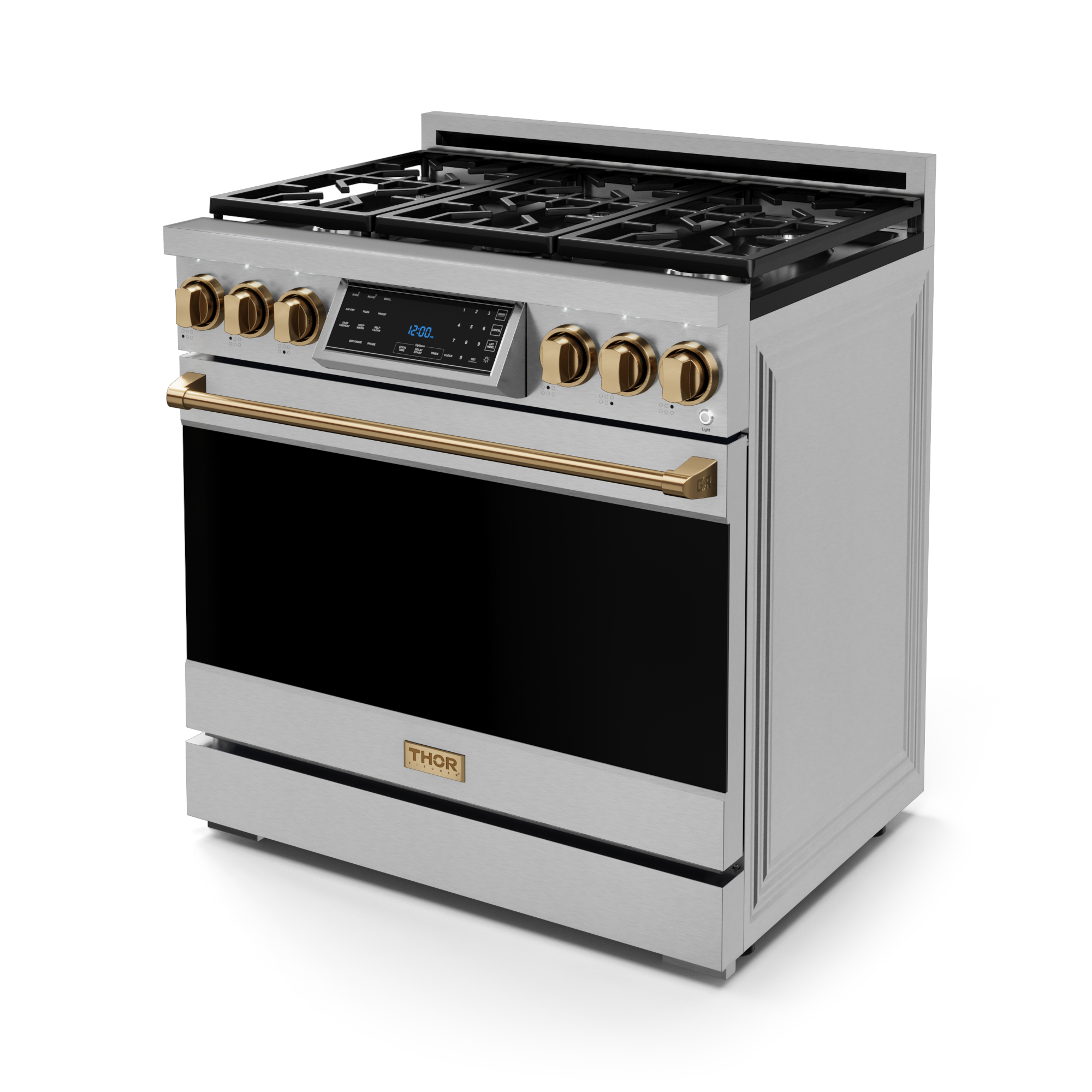36 Inch Professional Gas Range with Tilt Panel Touch Control in Stainless Steel/Bronze | Gordon Ramsay Series