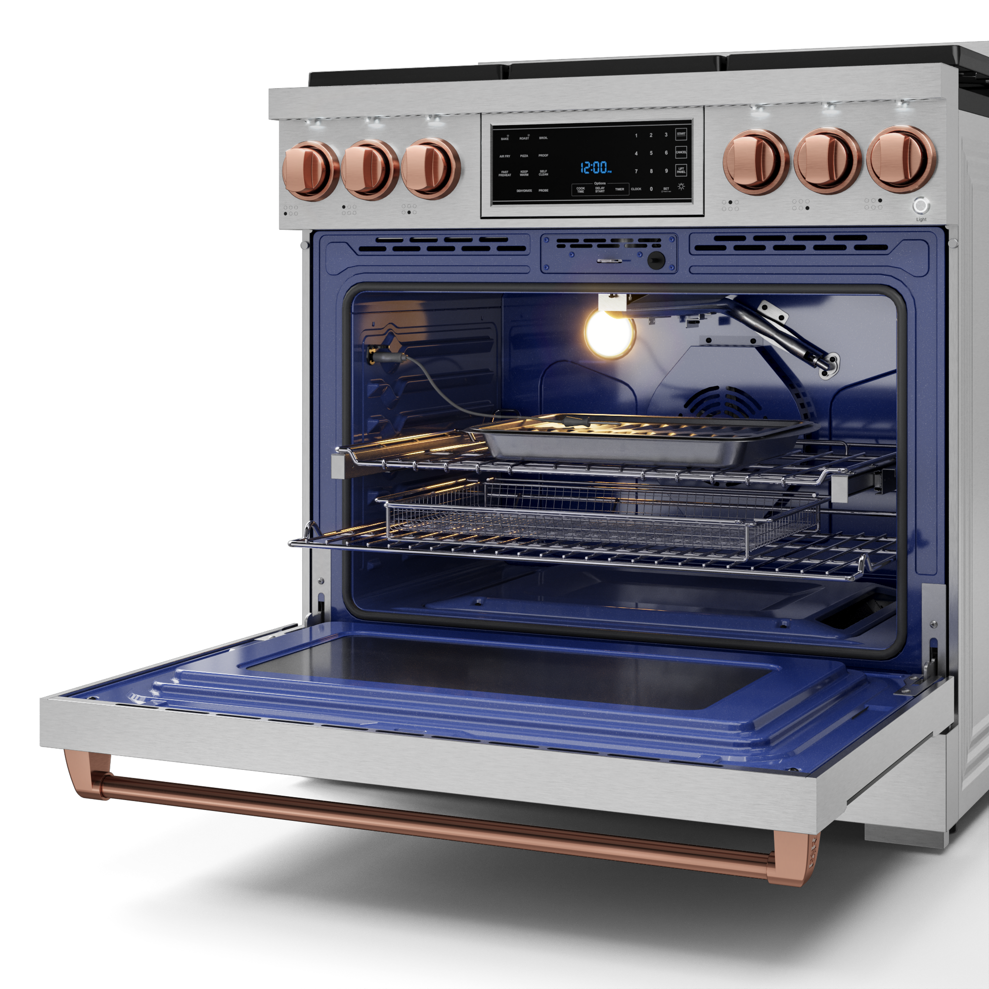 36 Inch Professional Gas Range with Tilt Panel Touch Control in Stainless Steel/Rose Gold | Gordon Ramsay Series