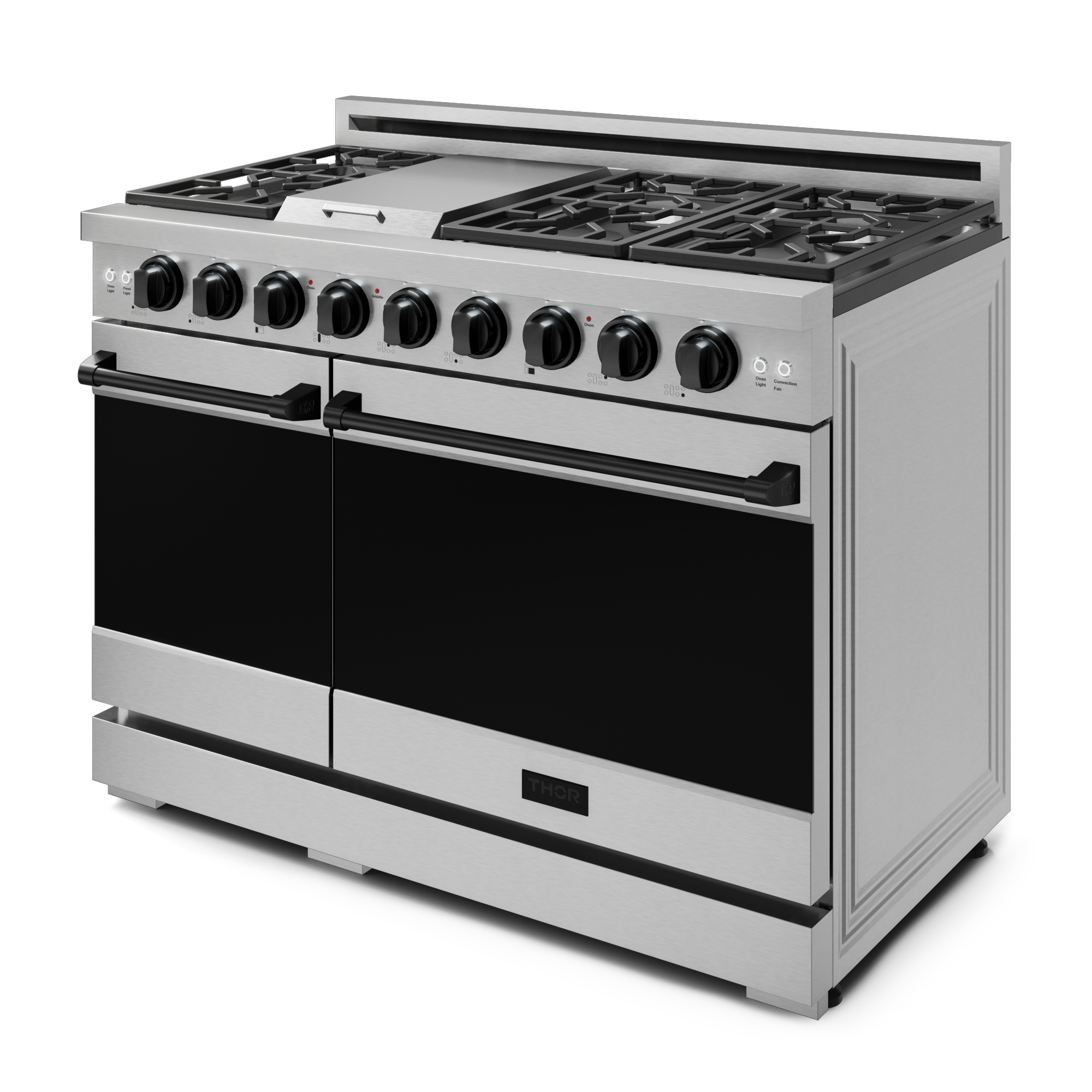 48 Inch Professional Gas Range with Pro-Style Knobs in Stainless Steel/Black | Gordon Ramsay Series