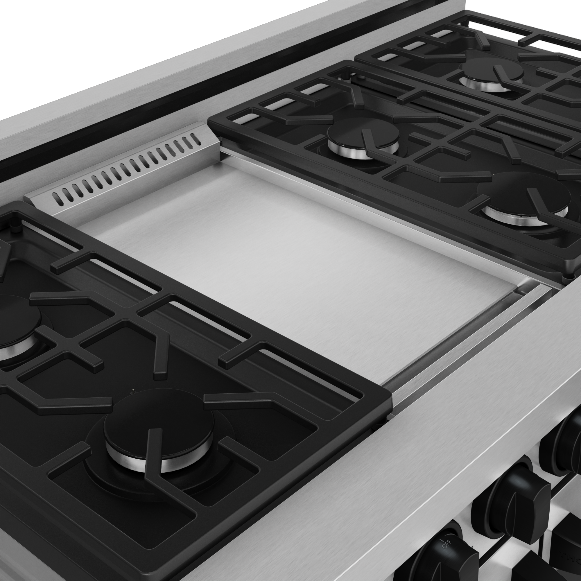 48 Inch Professional Gas Range with Pro-Style Knobs in Stainless Steel/Black | Gordon Ramsay Series