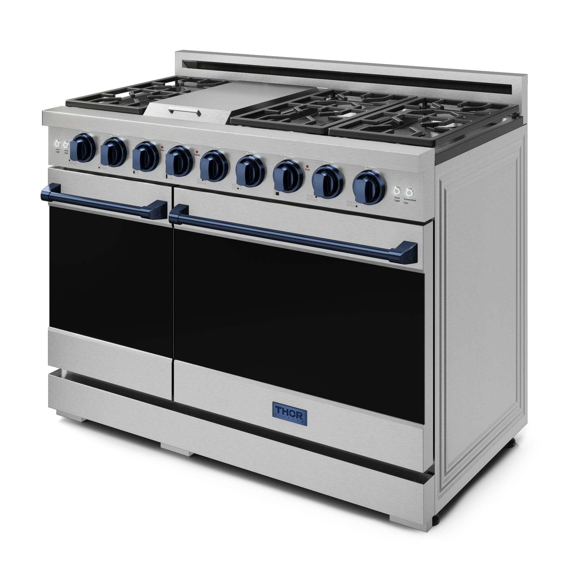 48 Inch Professional Gas Range with Pro-Style Knobs in Stainless Steel/Blue | Gordon Ramsay Series
