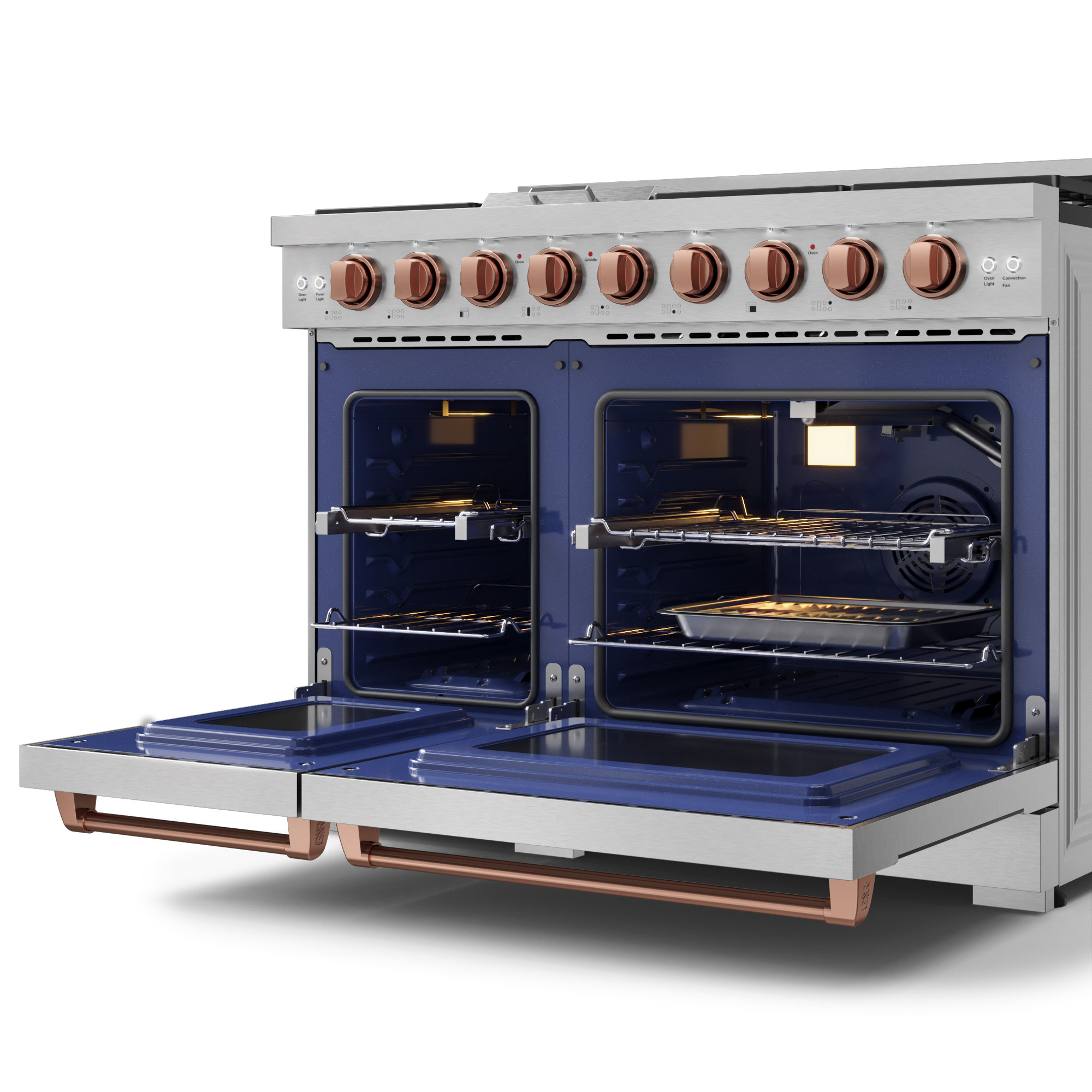 48 Inch Professional Gas Range with Pro-Style Knobs in Stainless Steel/Rose Gold | Gordon Ramsay Series