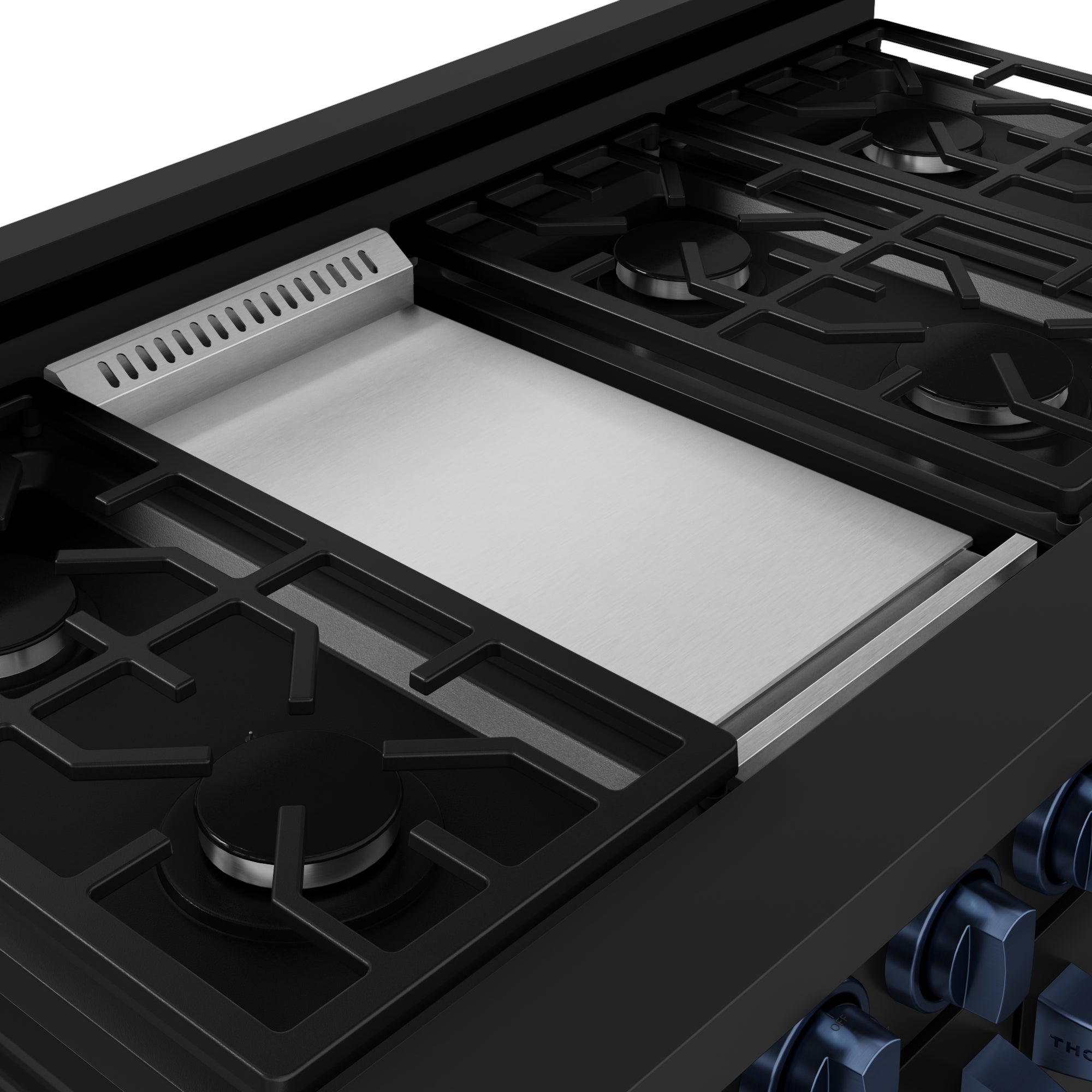 48 Inch Professional Gas Range with Pro-Style Knobs in Black/Blue | Gordon Ramsay Series