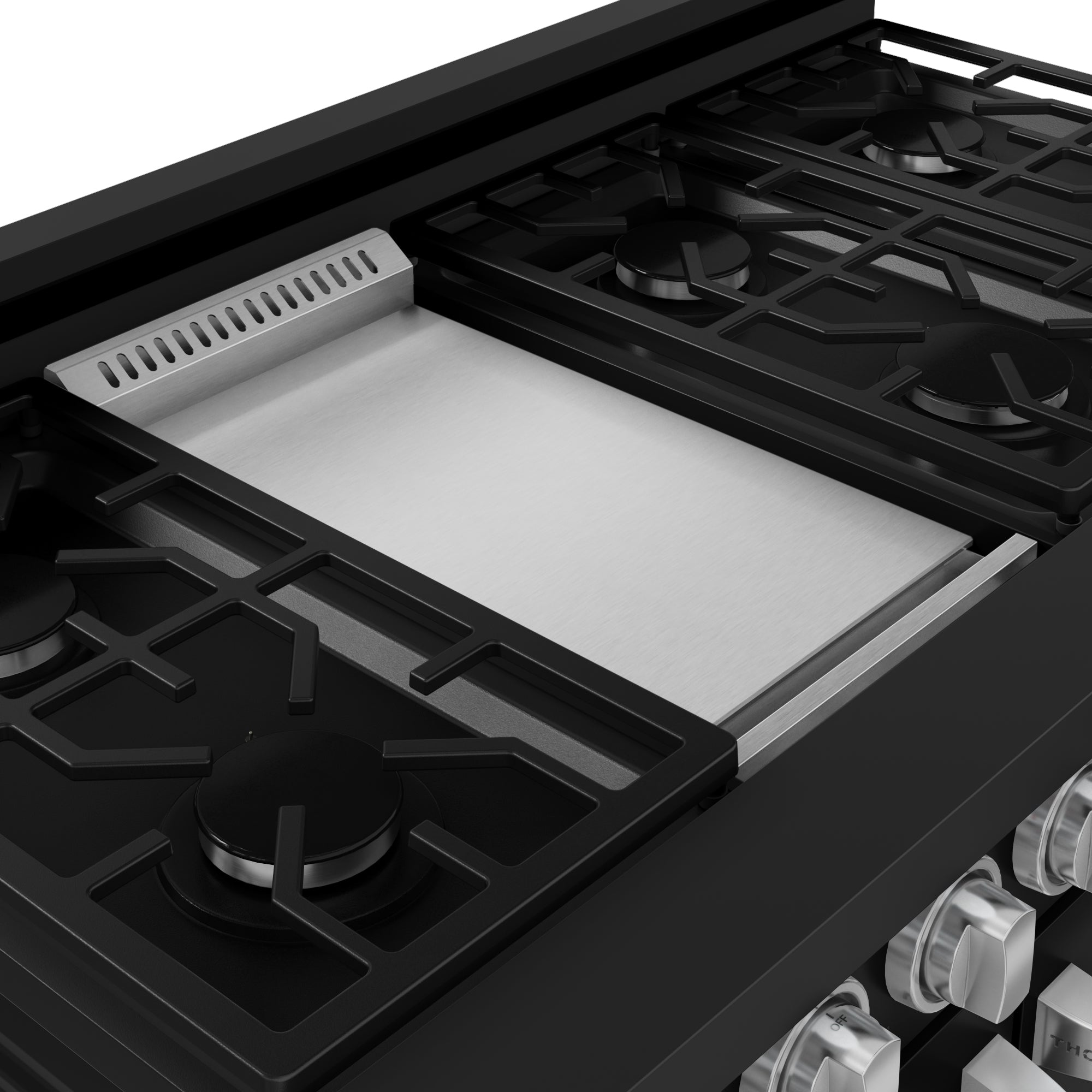 48 Inch Professional LP Range with Pro-Style Knobs in Black/Stainless Steel | Gordon Ramsay Series