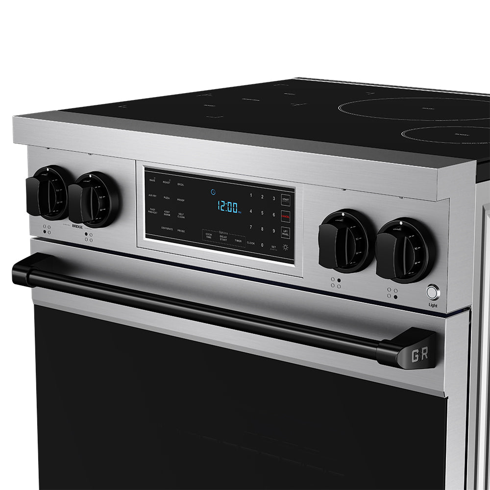30 Inch Professional Induction Range with Tilt Panel Touch Control in Stainless Steel and Black | Gordon Ramsay Series