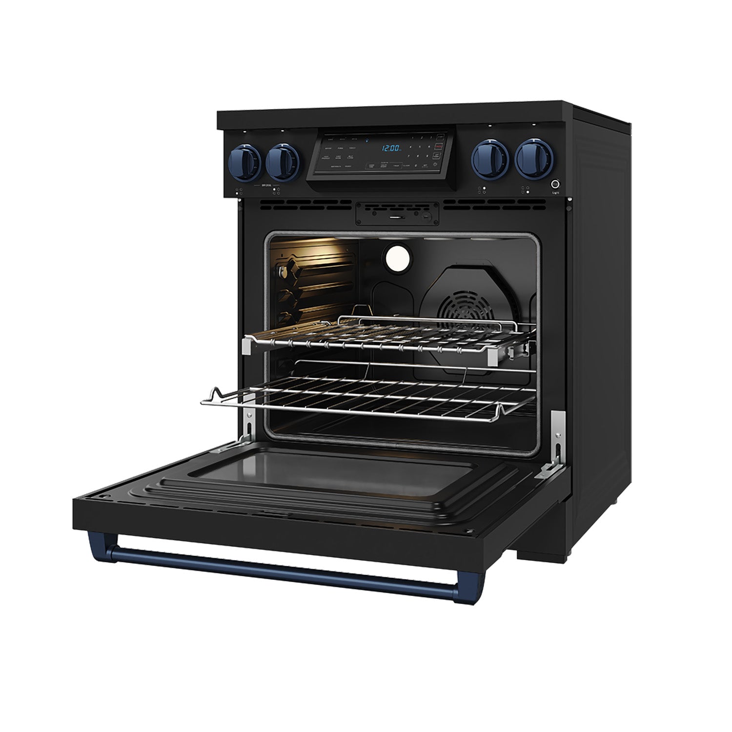 30 Inch Professional Induction Range with Tilt Panel Touch Control in Black and Blue | Gordon Ramsay Series