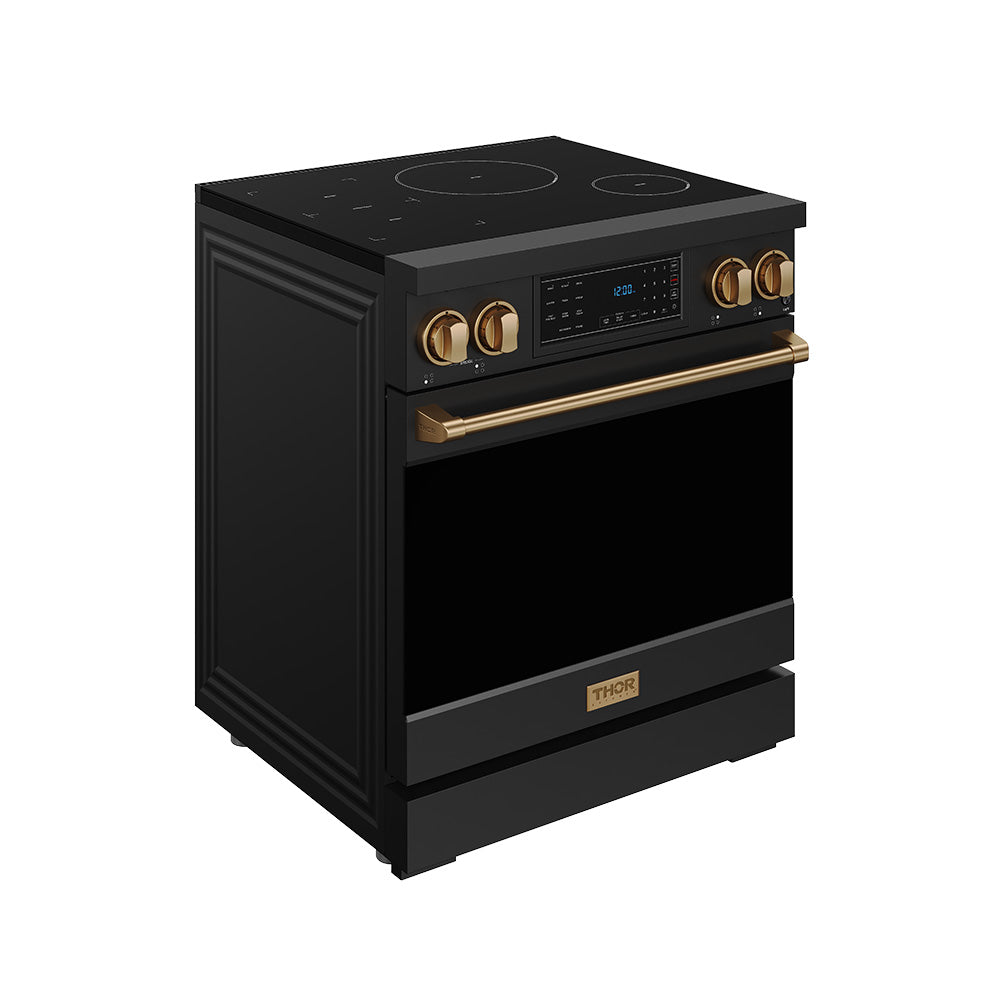 30 Inch Professional Induction Range with Tilt Panel Touch Control in Black and Bronze | Gordon Ramsay Series