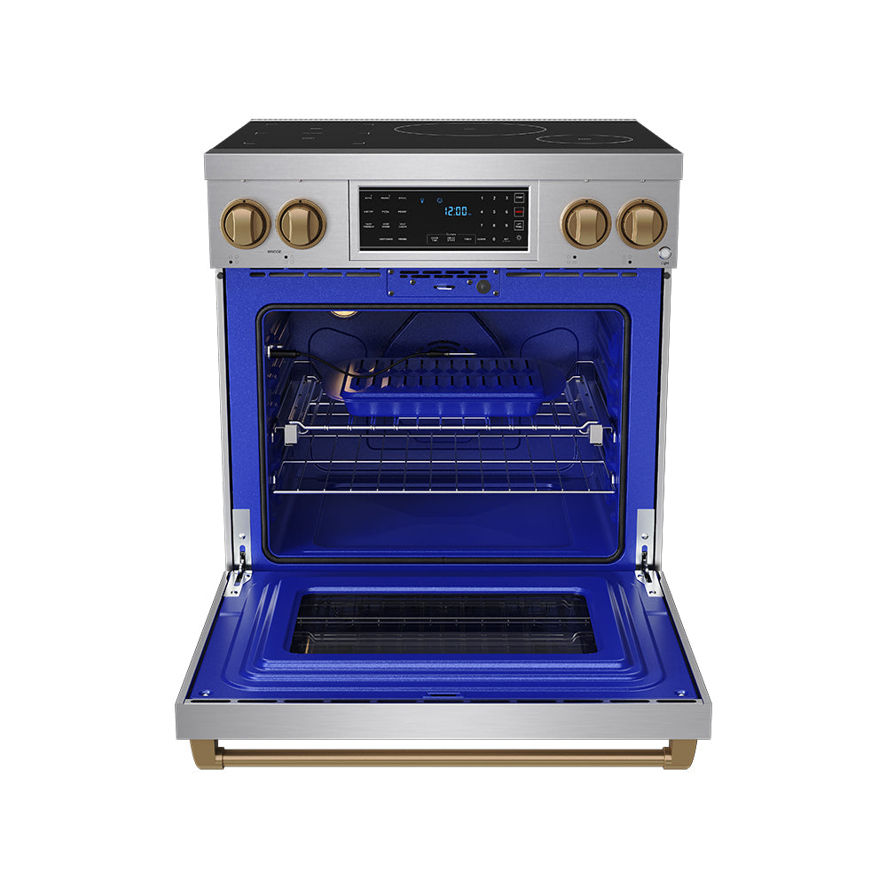 30 Inch Professional Induction Range with Tilt Panel Touch Control in Stainless Steel and Bronze | Gordon Ramsay Series