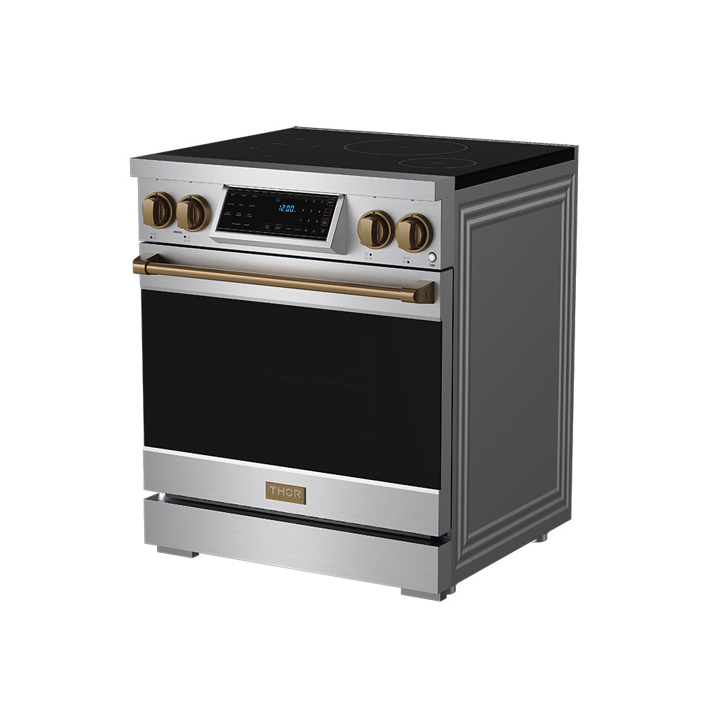 30 Inch Professional Induction Range with Tilt Panel Touch Control in Stainless Steel and Bronze | Gordon Ramsay Series