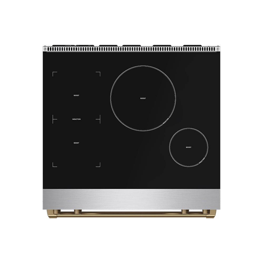 30 Inch Professional Induction Range with Tilt Panel Touch Control in Stainless Steel and Bronze | Gordon Ramsay Series