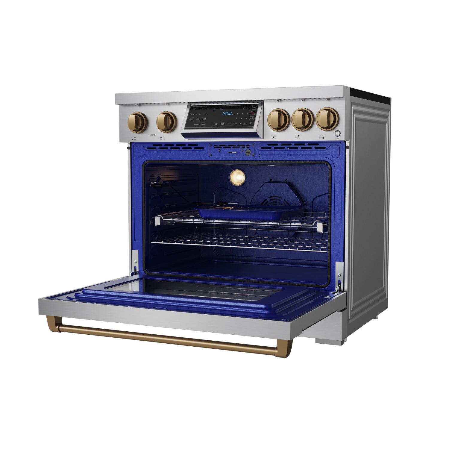 36 Inch Professional Induction Range with Tilt Panel Touch Control in Stainless Steel and Bronze | Gordon Ramsay Series