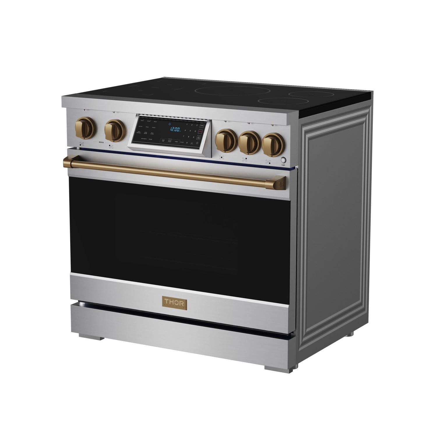36 Inch Professional Induction Range with Tilt Panel Touch Control in Stainless Steel and Bronze | Gordon Ramsay Series