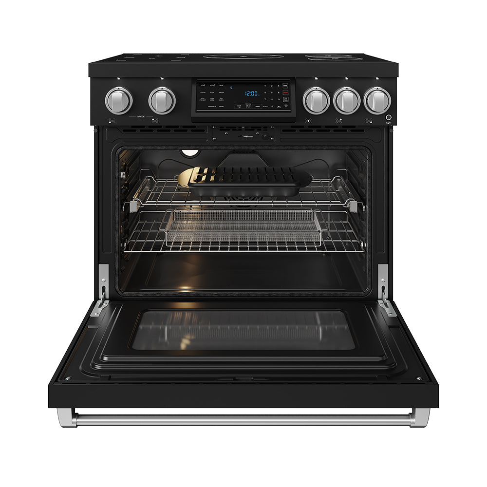 36 Inch Professional Induction Range with Tilt Panel Touch Control in Black and Stainless Steel | Gordon Ramsay Series