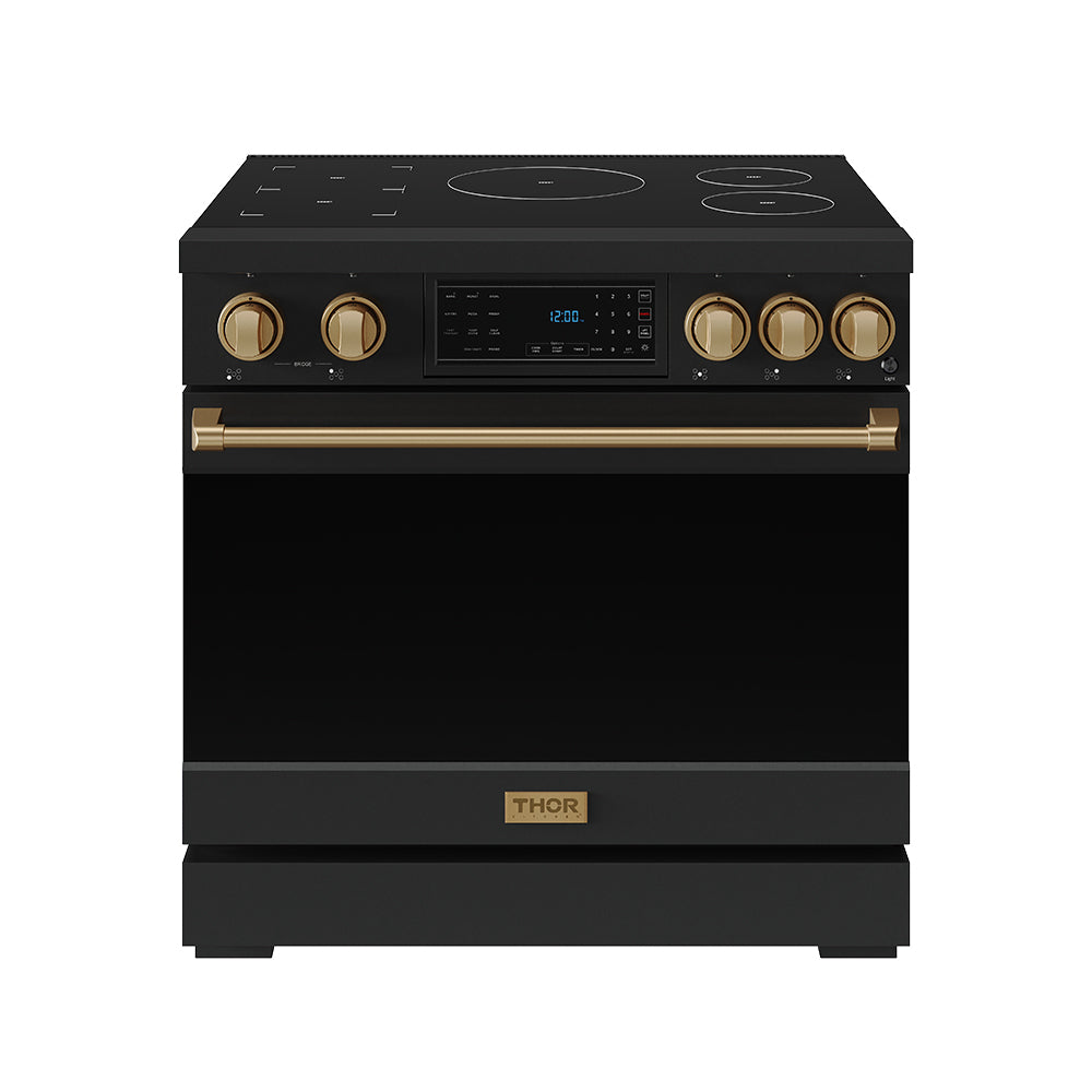 36 Inch Professional Induction Range with Tilt Panel Touch Control in Black and Bronze | Gordon Ramsay Series