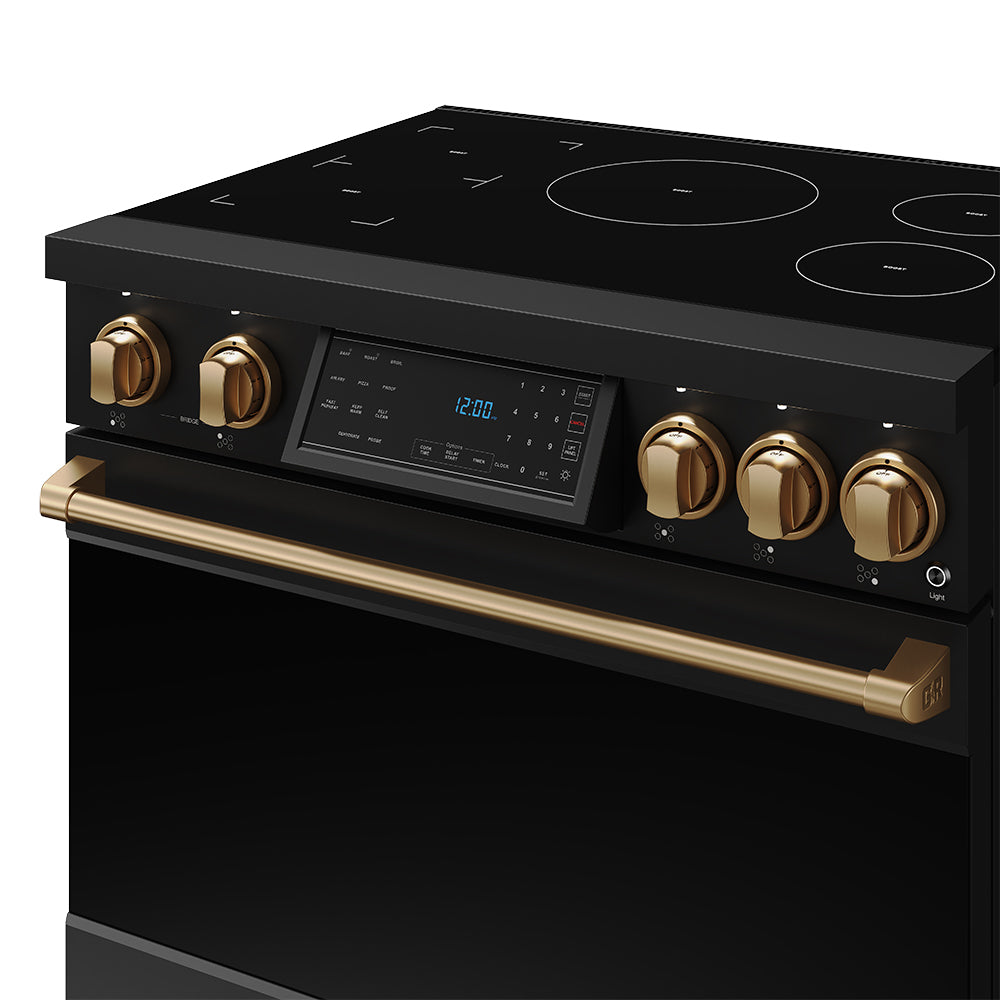 36 Inch Professional Induction Range with Tilt Panel Touch Control in Black and Bronze | Gordon Ramsay Series
