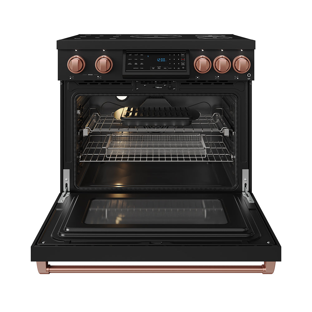 36 Inch Professional Induction Range with Tilt Panel Touch Control in Black and Rose Gold | Gordon Ramsay Series
