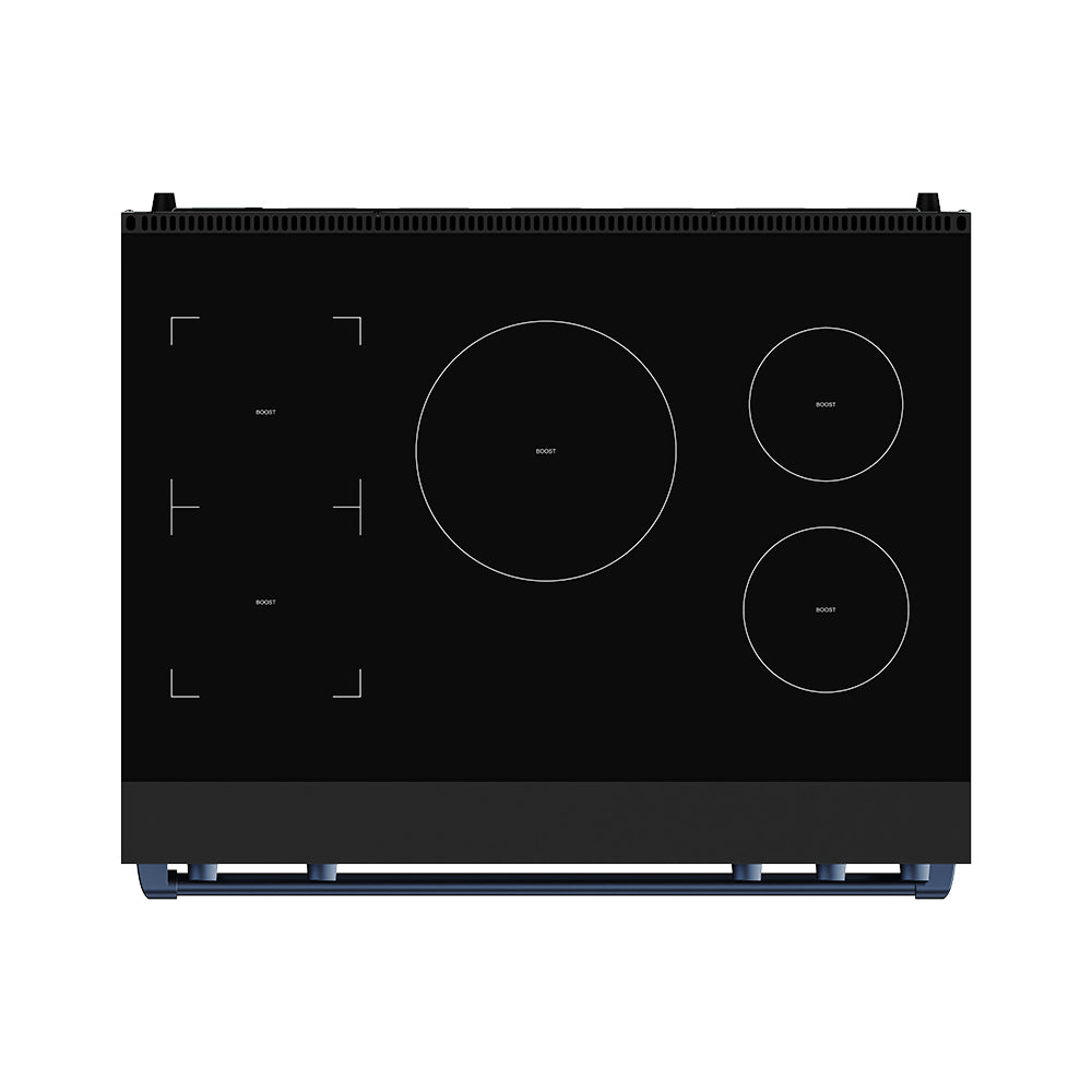 36 Inch Professional Induction Range with Tilt Panel Touch Control in Black and Blue | Gordon Ramsay Series