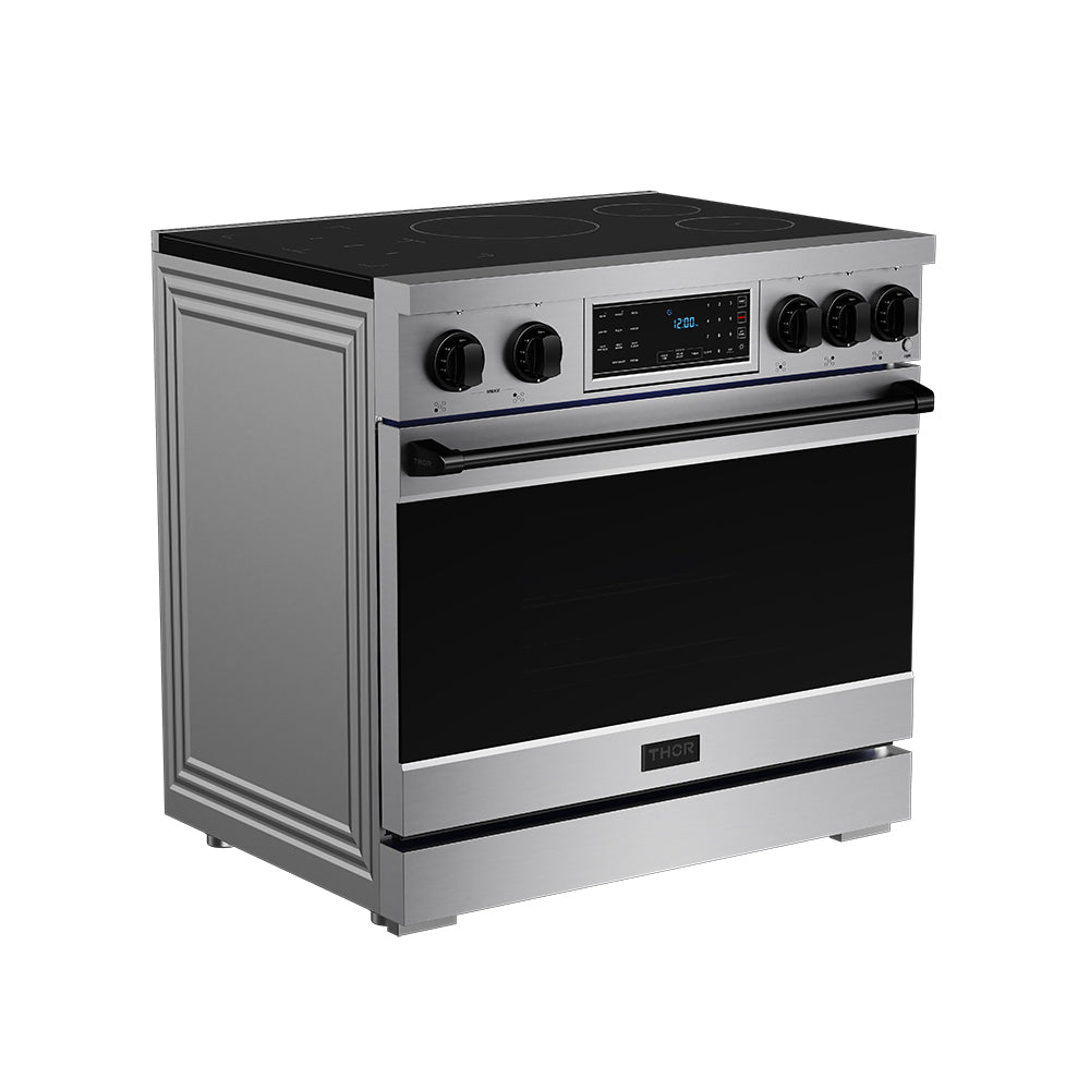 36 Inch Professional Induction Range with Tilt Panel Touch Control in Stainless Steel and Black | Gordon Ramsay Series