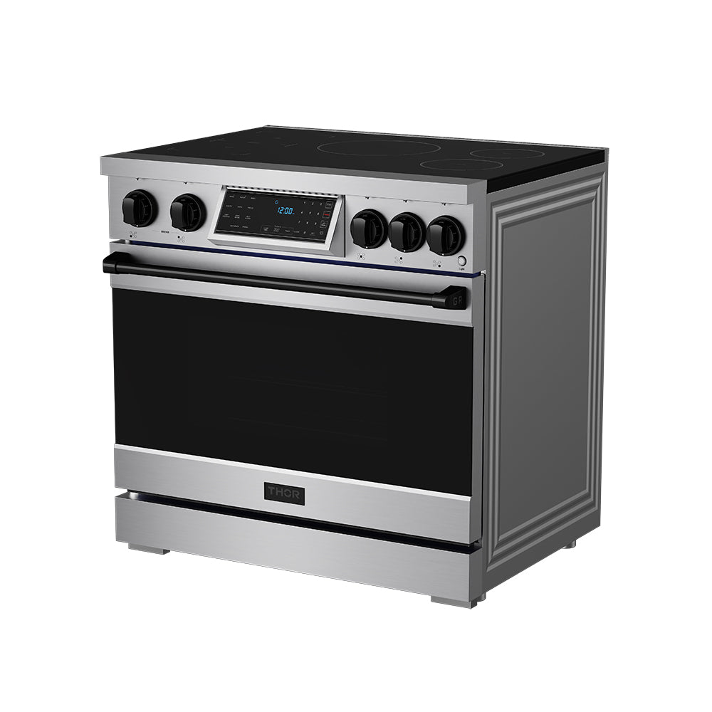 36 Inch Professional Induction Range with Tilt Panel Touch Control in Stainless Steel and Black | Gordon Ramsay Series