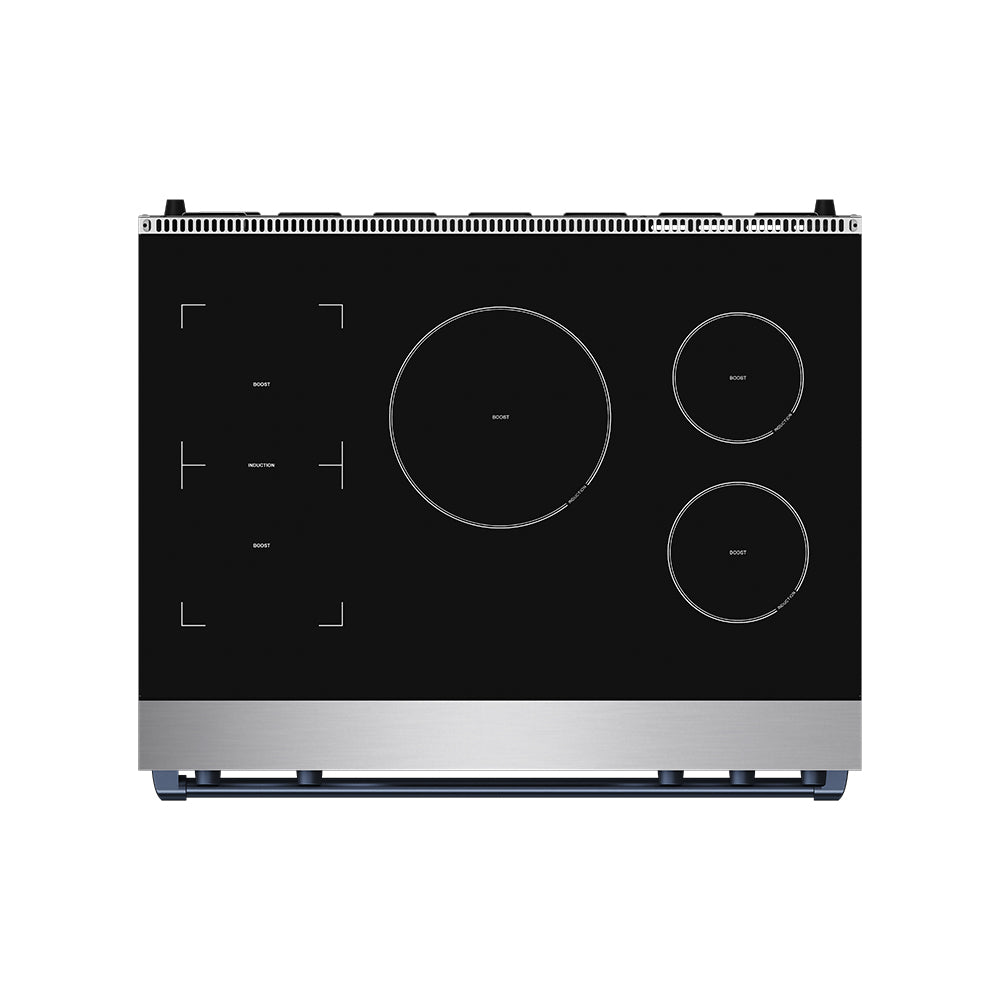 36 Inch Professional Induction Range with Tilt Panel Touch Control in Stainless Steel and Blue | Gordon Ramsay Series