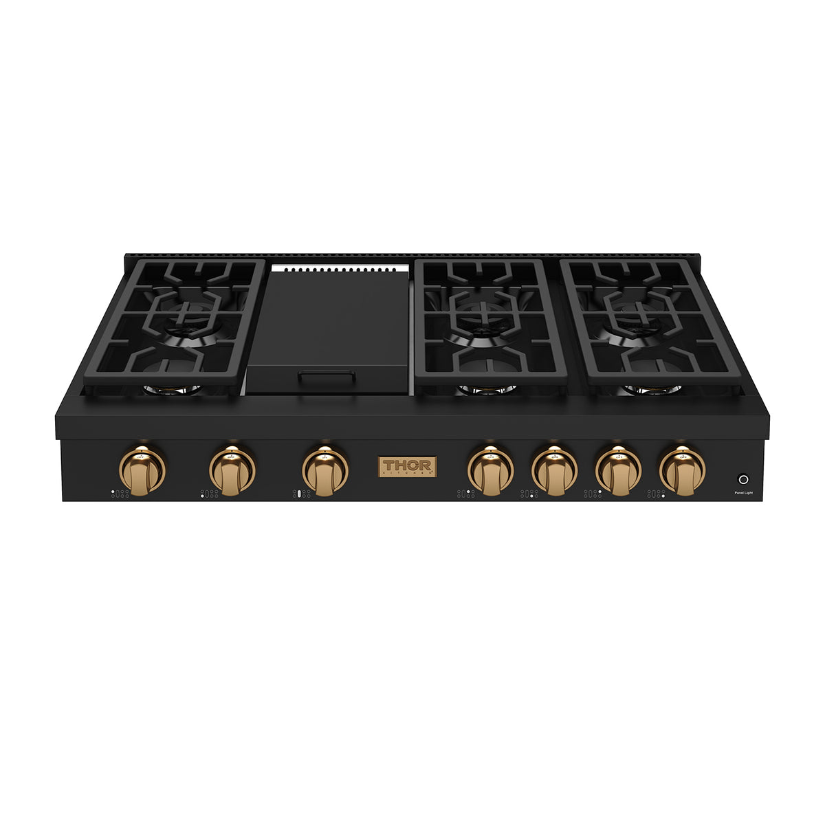 THOR x Gordon Ramsay Collection 48 Inch Professional Liquid Propane Rangetop with Knob Control – Matte Black/Bronze