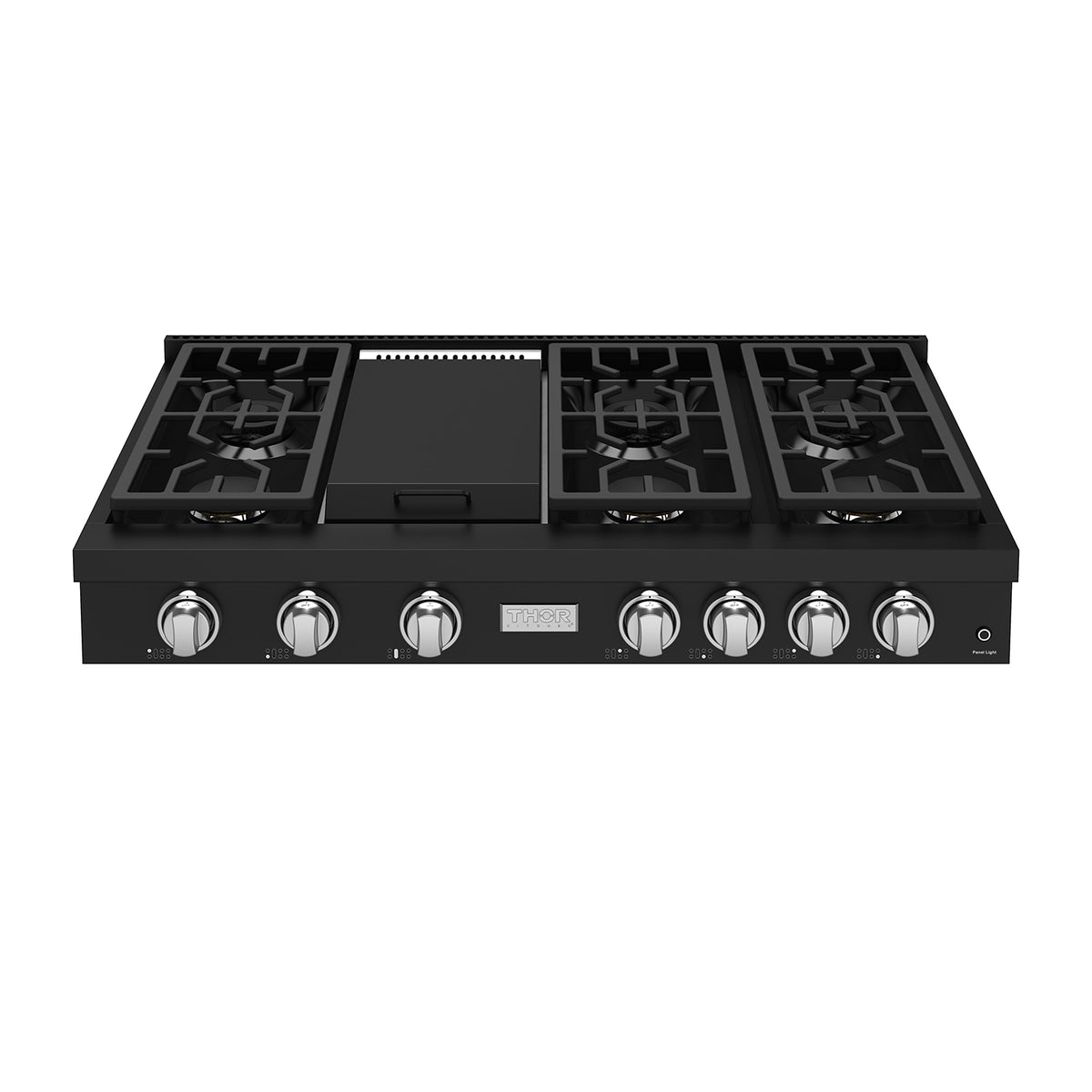 THOR x Gordon Ramsay Collection 48 Inch Professional Liquid Propane Rangetop with Knob Control – Matte Black/Stainless Steel