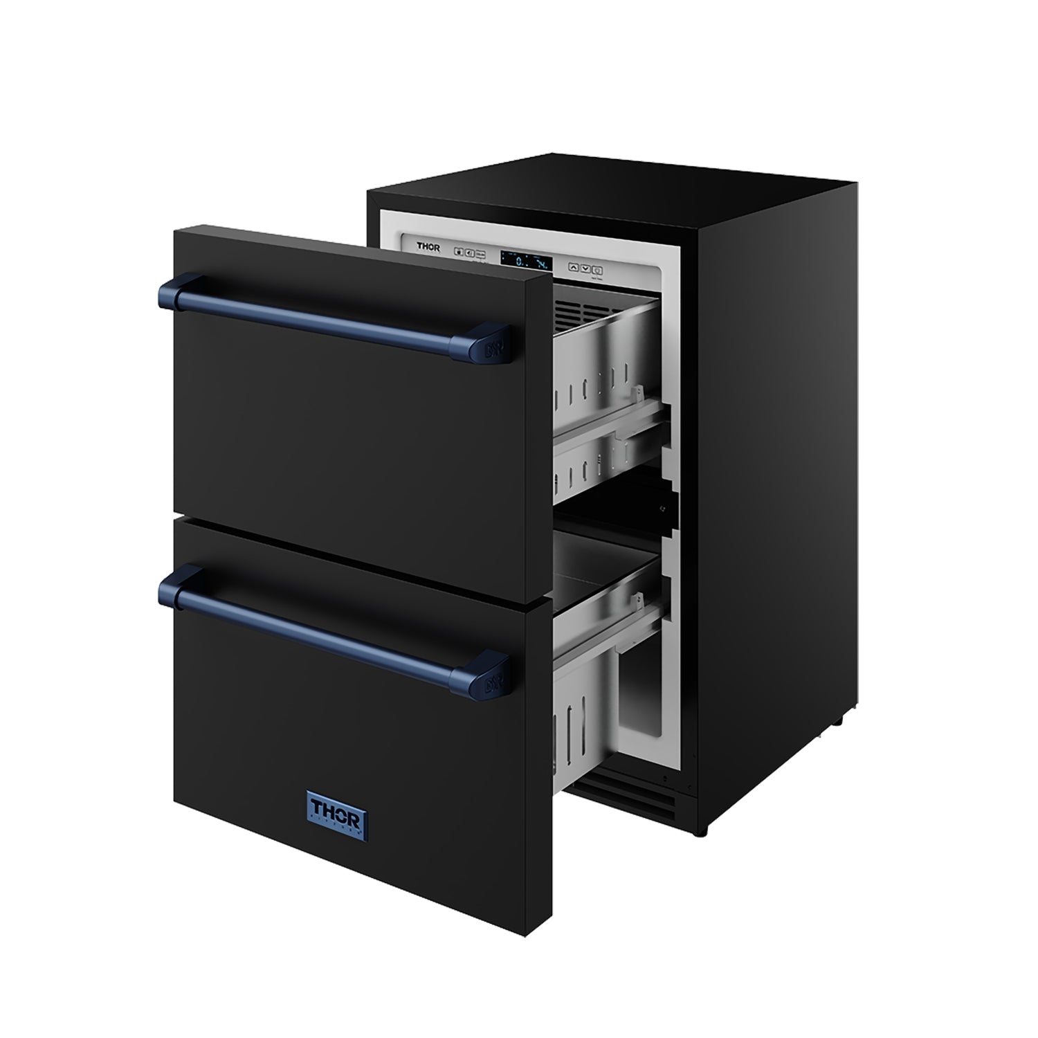 24" Undercounter Built-In or Freestanding Drawer Refrigerator – Black/Blue | Gordon Ramsay Series