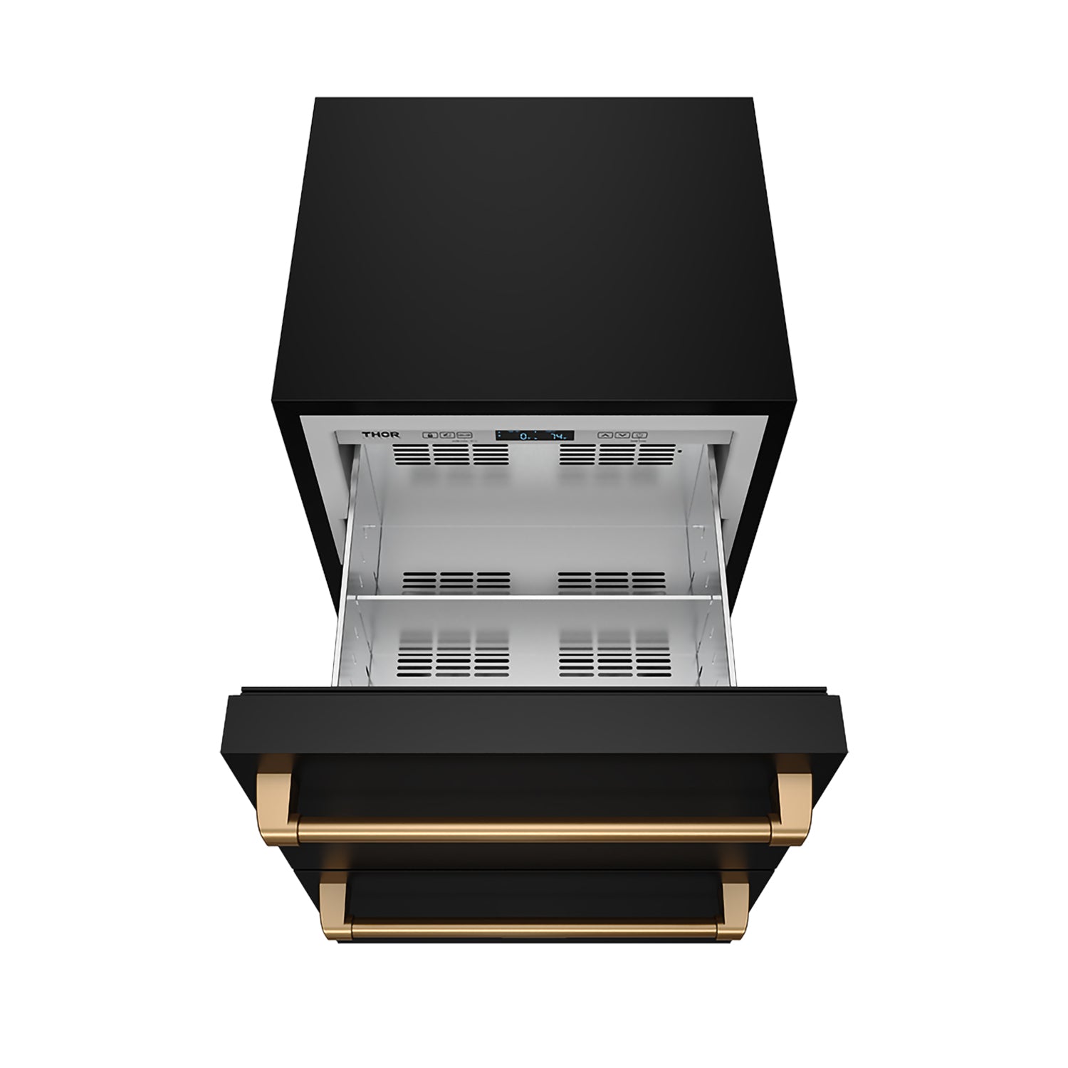 24" Undercounter Built-In or Freestanding Drawer Refrigerator – Black/Bronze | Gordon Ramsay Series