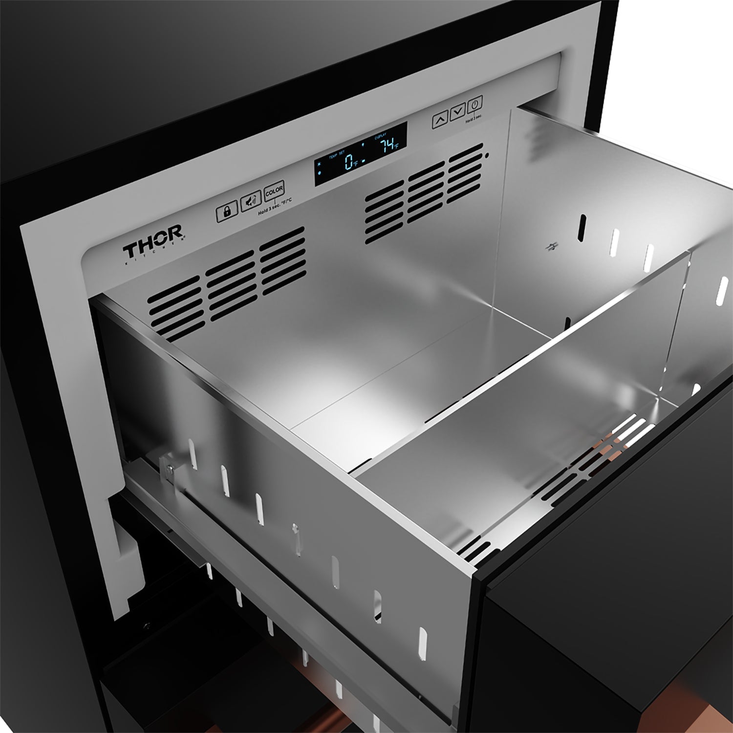 24" Undercounter Built-In or Freestanding Drawer Refrigerator – Black/Rose Gold | Gordon Ramsay Series