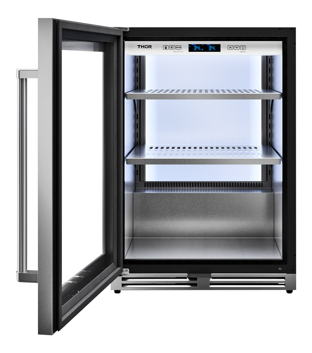 Thor Kitchen 24-Inch Professional Undercounter Beverage Cooler - Model TBR24U-LH-R (Renewed)