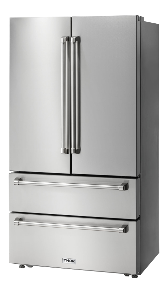 Thor Kitchen 36 Inch Professional French Door Refrigerator with Freezer Drawers - Model TRF3602-R (Renewed)