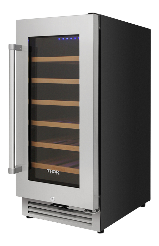 Thor Kitchen 15-Inch Single Zone Wine Cooler, 33 Wine Bottle Capacity - Model TWC1501-R (Renewed)