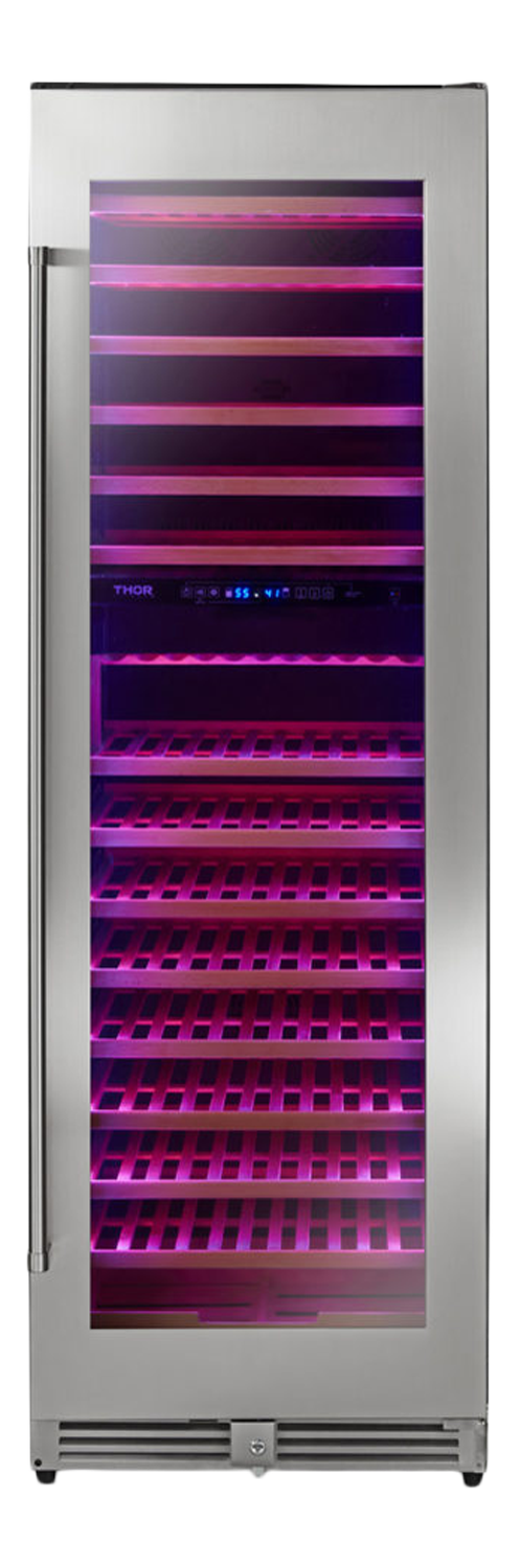 Thor Kitchen 24 Inch Dual Zone Wine Cooler, 162 Wine Bottle Capacity - Model TWC2403DI-R (Renewed)