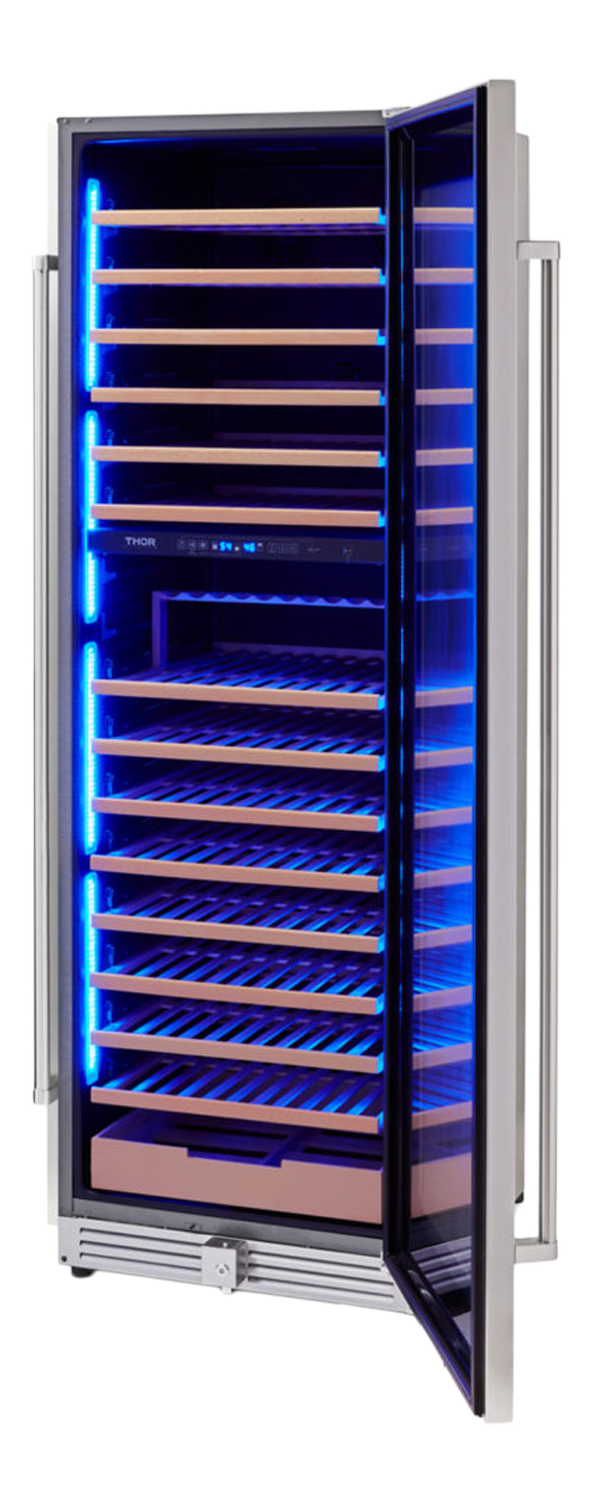 Thor Kitchen 24 Inch Dual Zone Wine Cooler, 162 Wine Bottle Capacity - Model TWC2403DI-R (Renewed)