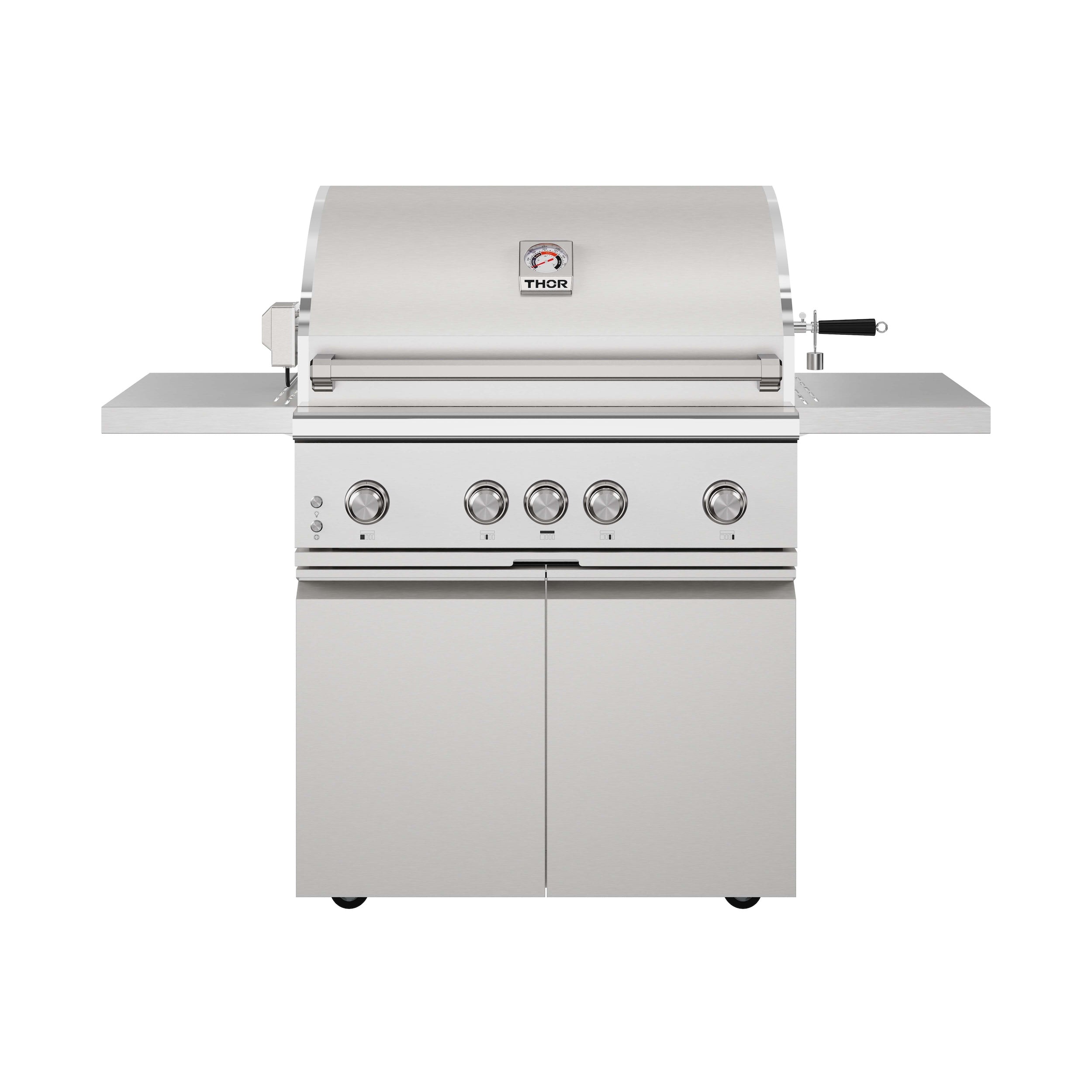 36 inch 4 burners Built in Gas Grill on cart with Sear/Rear Infrared Burner & Rotisserie Natural Gas