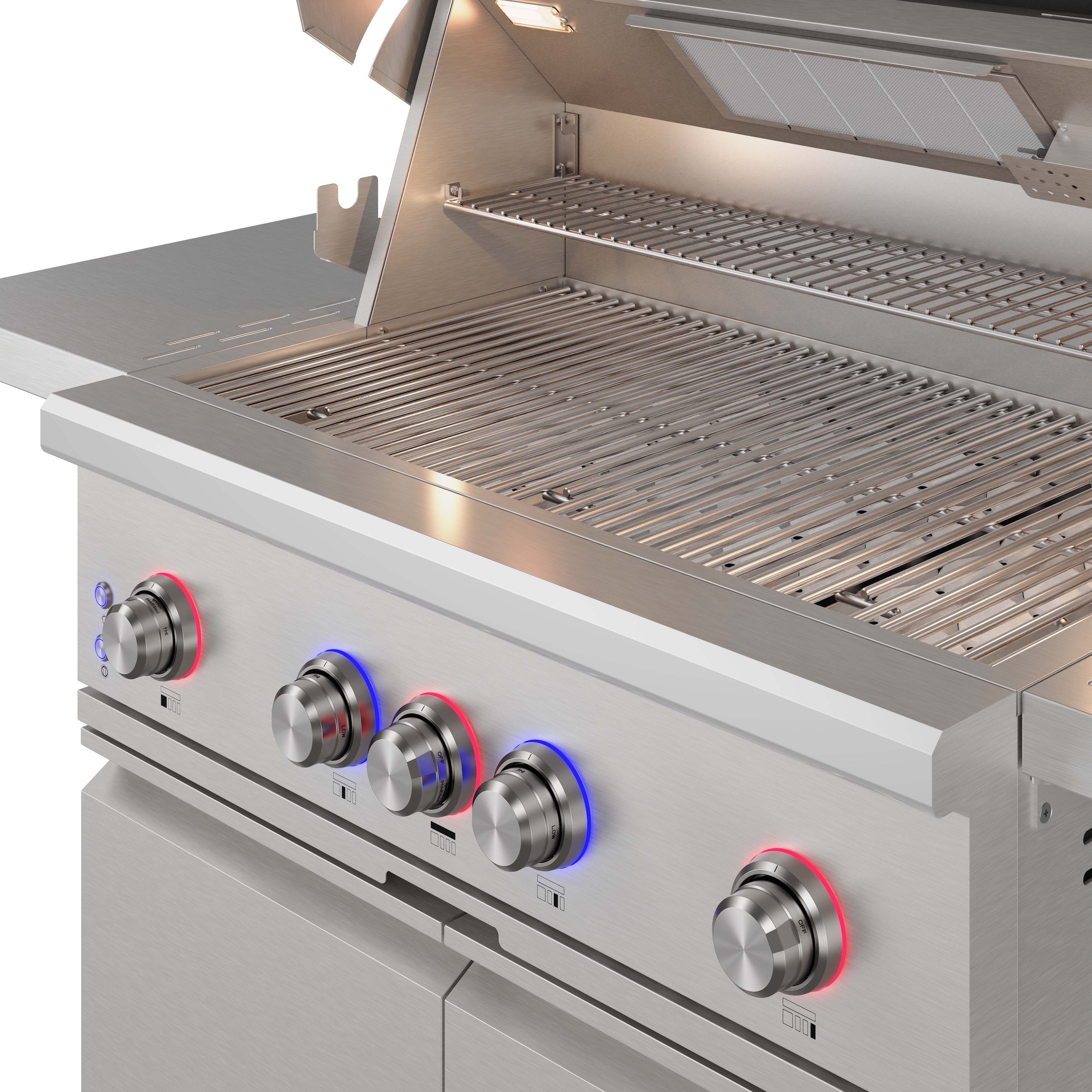 36 inch 4 burners Built in Gas Grill on cart with Sear/Rear Infrared Burner & Rotisserie Natural Gas