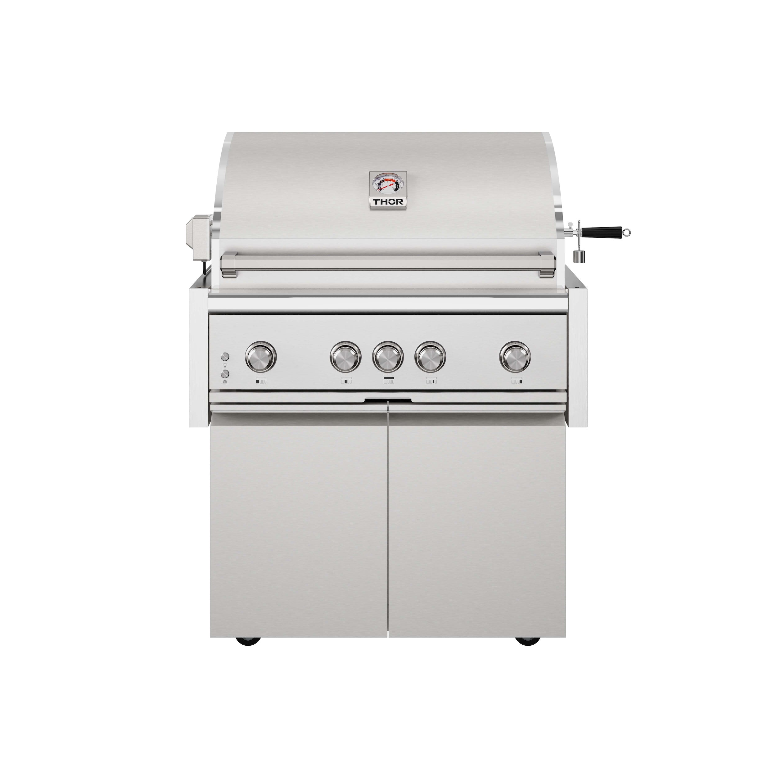 36 inch 4 burners Built in Gas Grill on cart with Sear/Rear Infrared Burner & Rotisserie Natural Gas