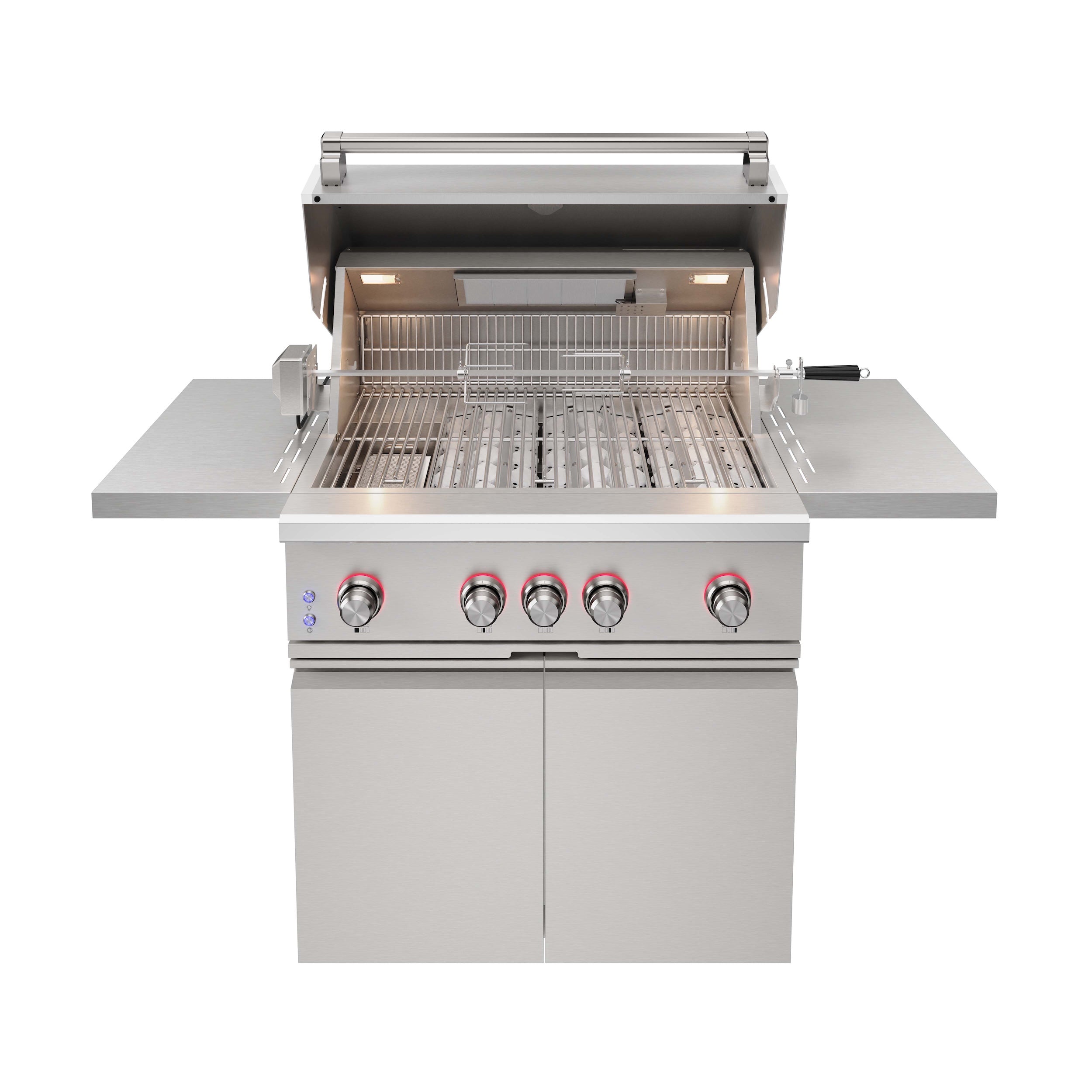 36 inch 4 burners Built in Gas Grill on cart with Sear/Rear Infrared Burner & Rotisserie Natural Gas