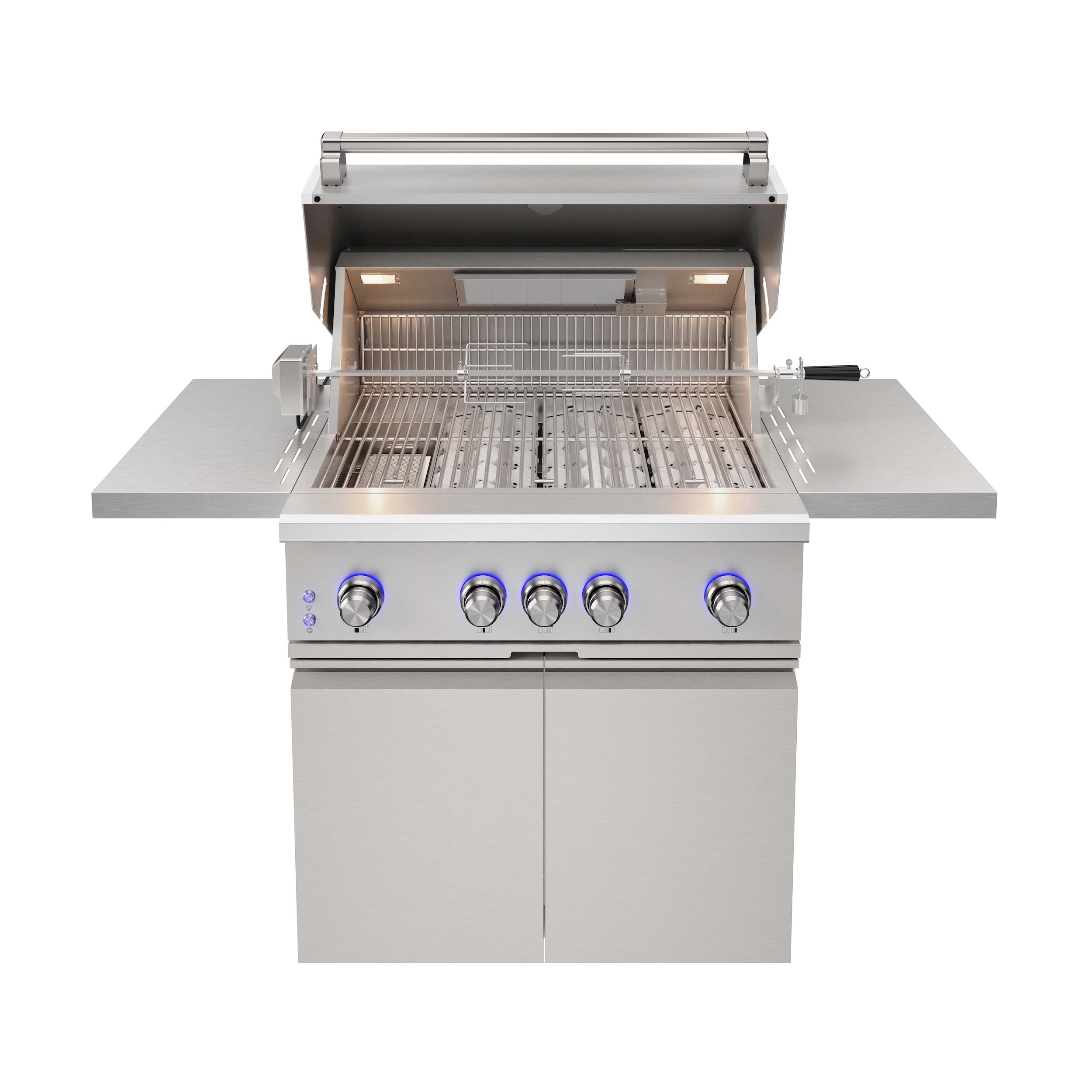 36 inch 4 burners Built in Gas Grill on cart with Sear/Rear Infrared Burner & Rotisserie Natural Gas