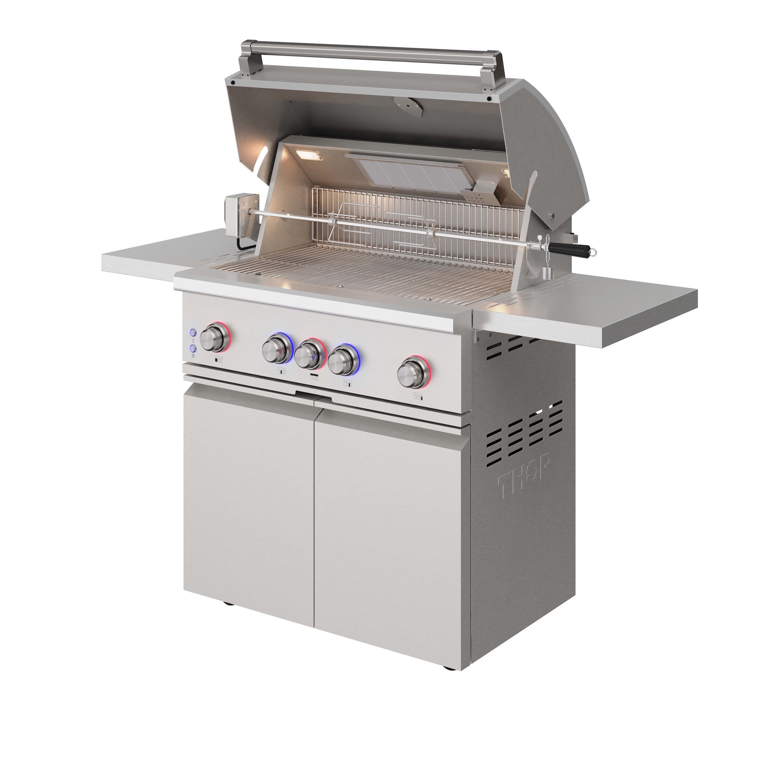 36 inch 4 burners Built in Gas Grill on cart with Sear/Rear Infrared Burner & Rotisserie Natural Gas