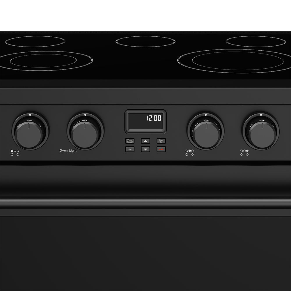 36 Inch Electric Range in Black - Contemporary Professional