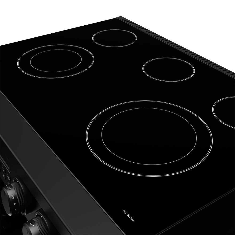 36 Inch Electric Range in Black - Contemporary Professional