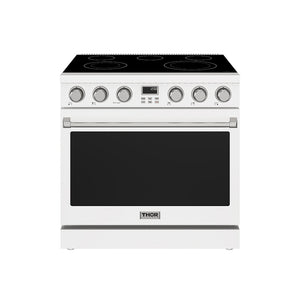 36 Inch Electric Range in White - Contemporary Professional