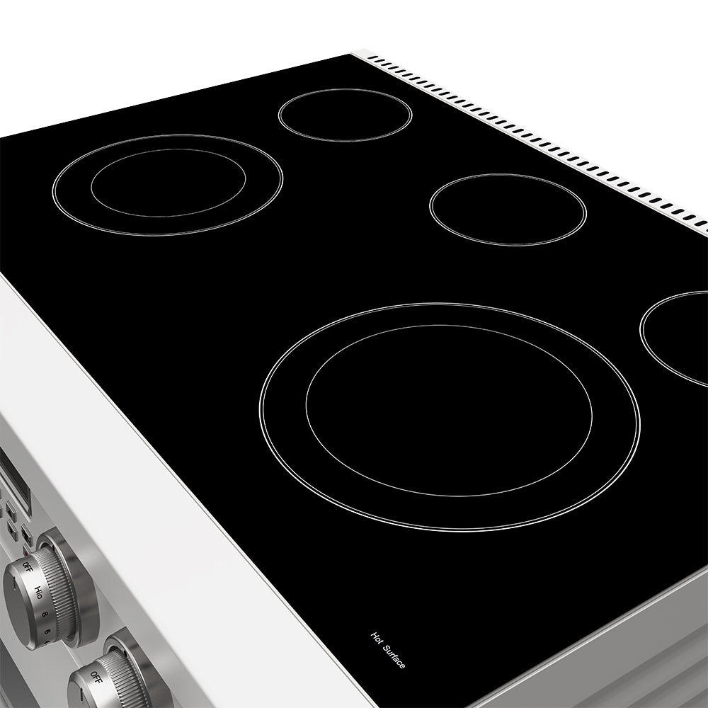 36 Inch Electric Range in White - Contemporary Professional