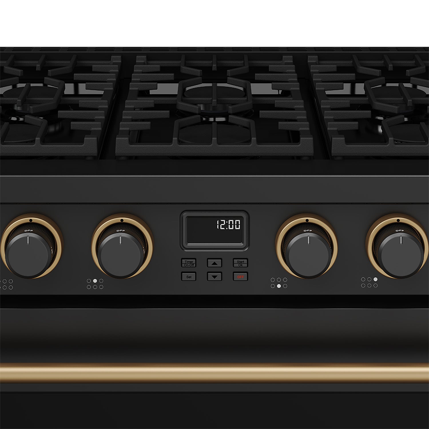 36 Inch Gas Range in Black and Bronze- Contemporary Professional