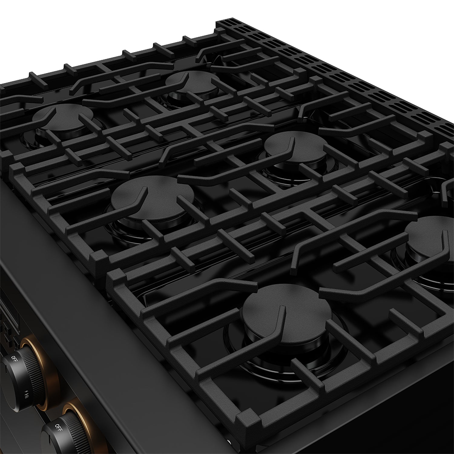 36 Inch Gas Range in Black and Bronze- Contemporary Professional