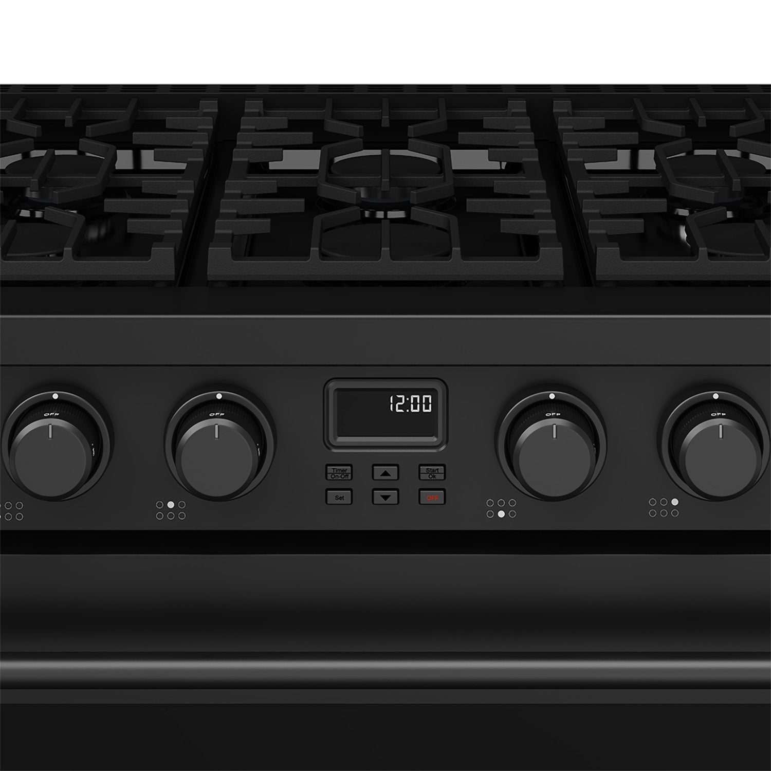 36 Inch Liquid Propane Range in Matte Black - Contemporary Professional
