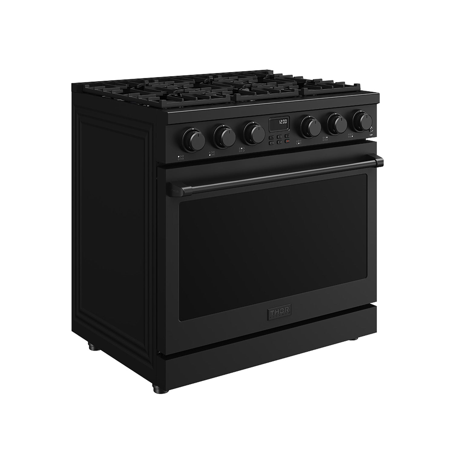 36 Inch Liquid Propane Range in Matte Black - Contemporary Professional