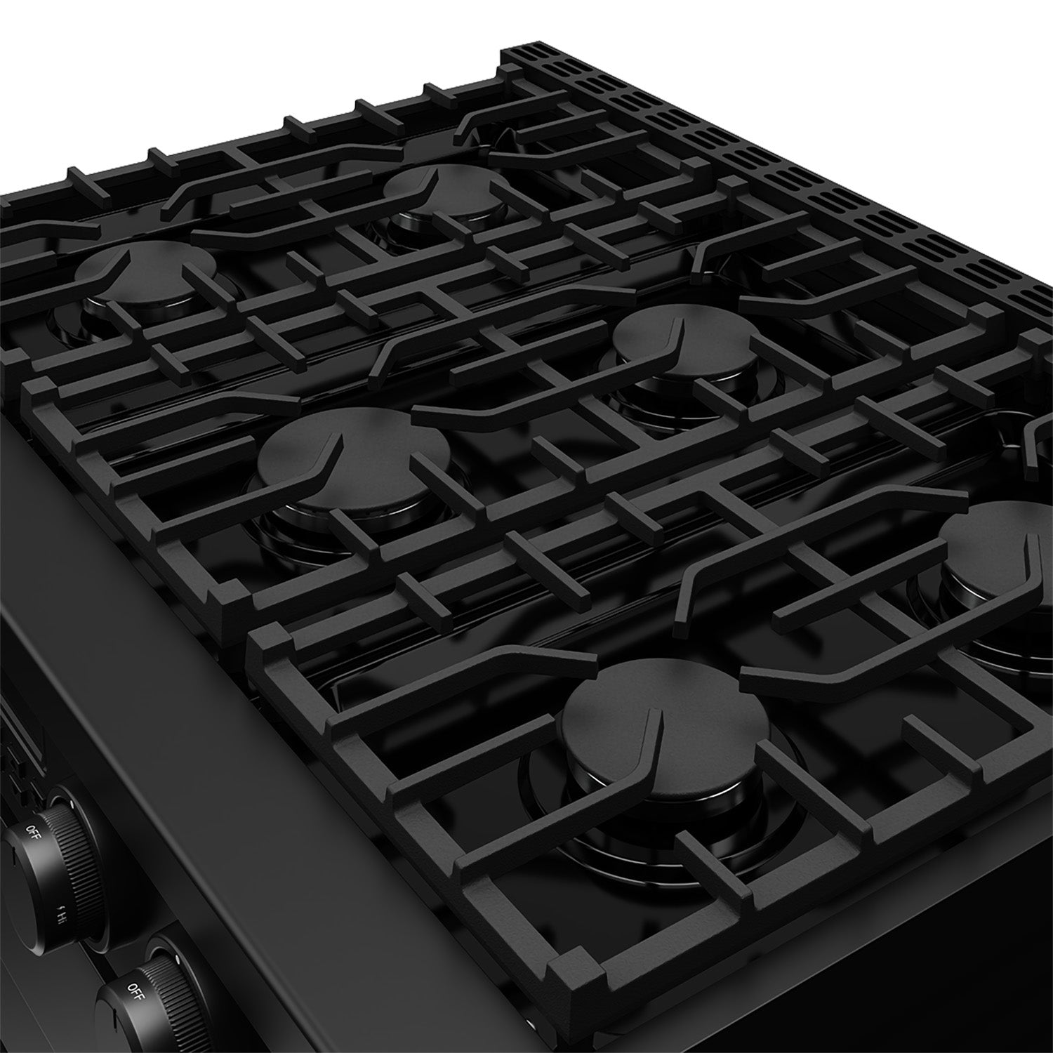 36 Inch Liquid Propane Range in Matte Black - Contemporary Professional