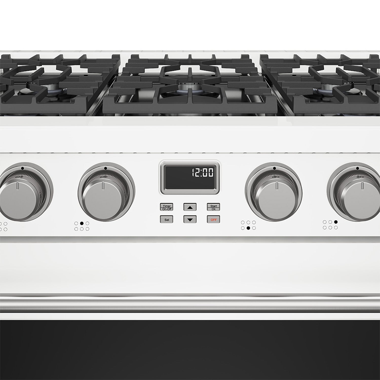 36 Inch Gas Range in White - Contemporary Professional